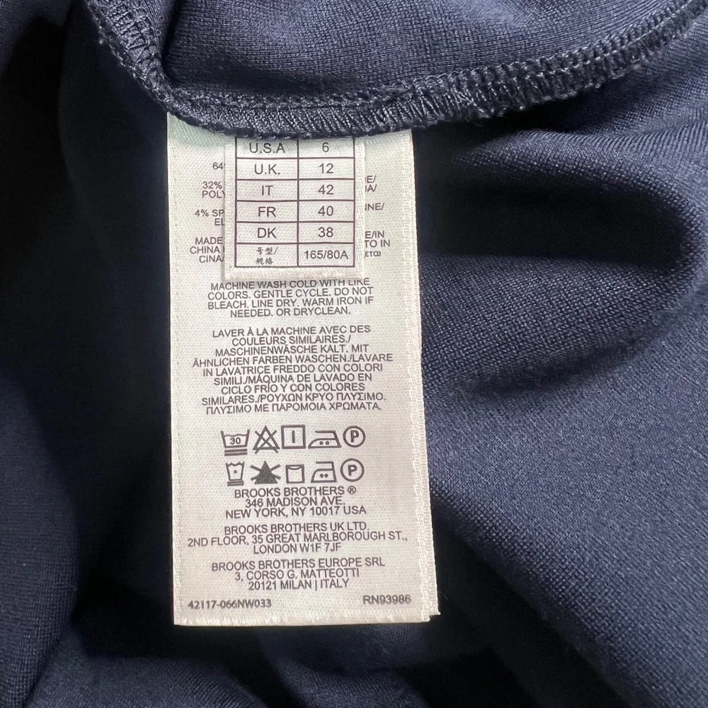 EUC [Brooks Brothers] Navy Blue Essential Stretch Classic Midi Dress | 6 Small - Picture 9 of 13